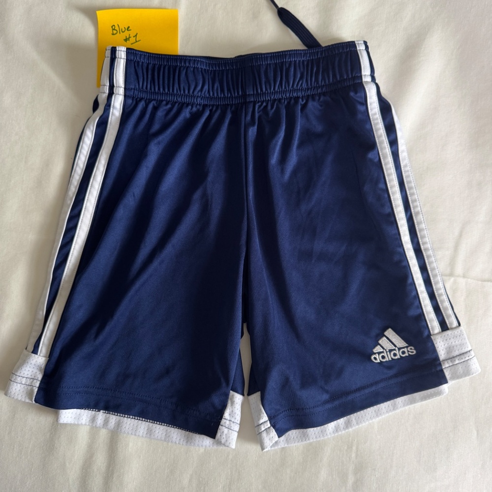 Navy Blue Boys Adidas ClimaLite Soccer Shorts Size Small